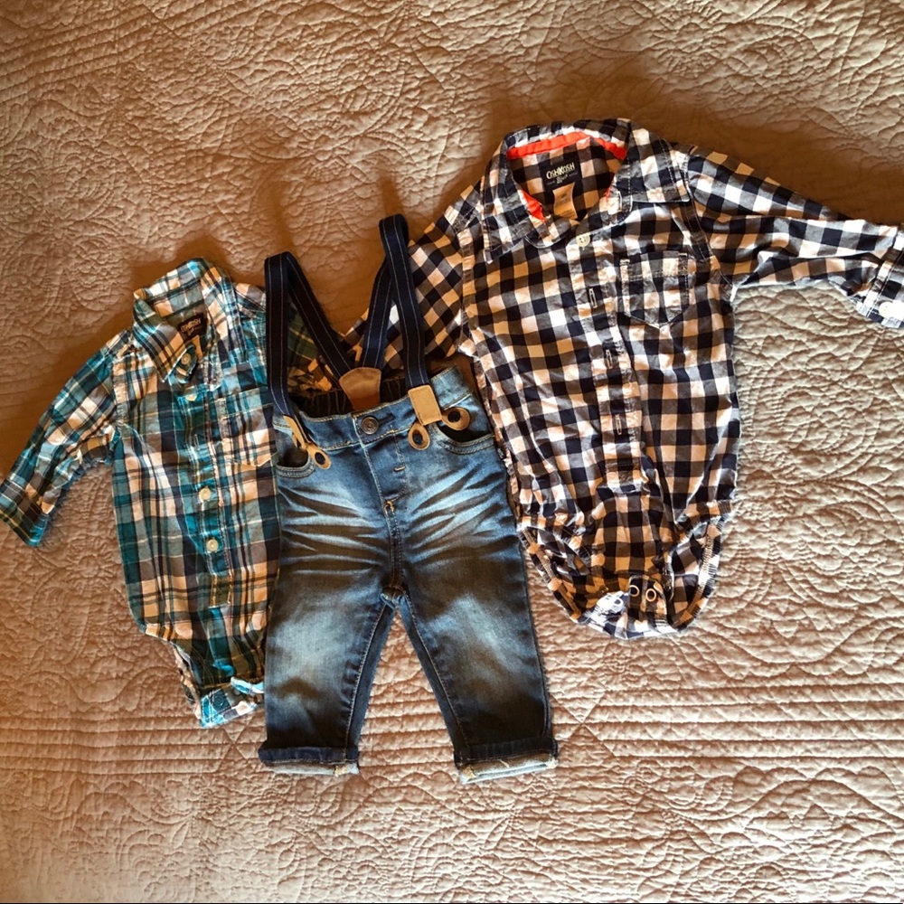 3 Piece OshKosh tops and overalls